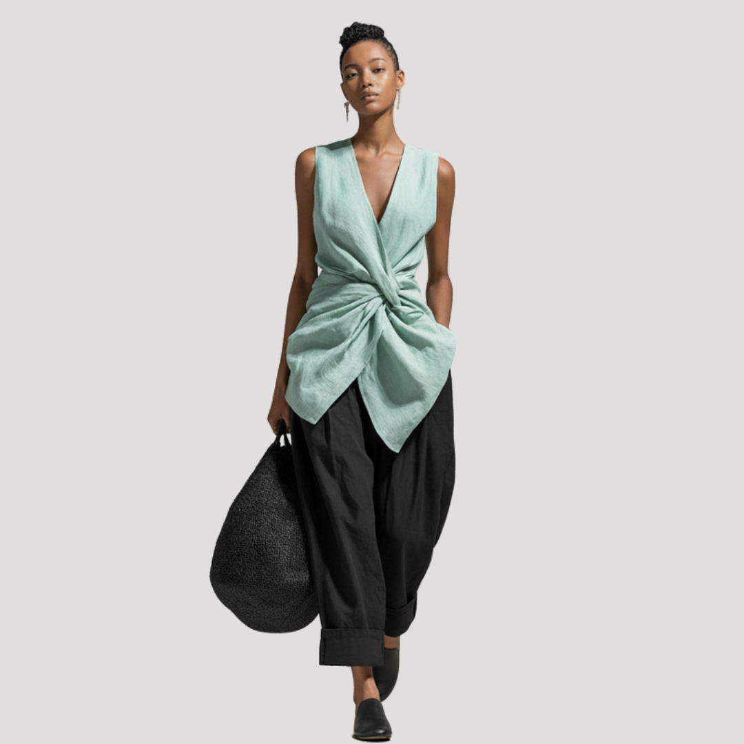 Elegant Women's Sleeveless V-Neck Blouse