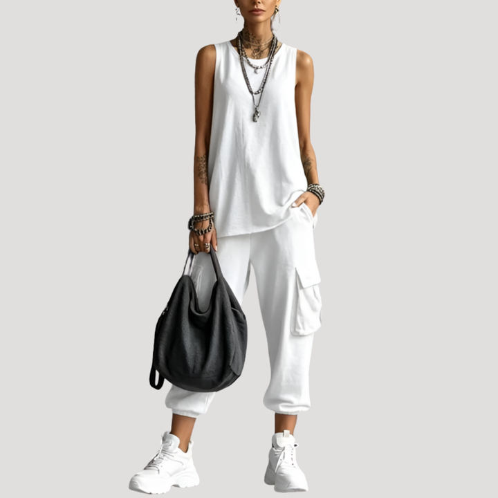 Casual Sleeveless Women's Cargo Set