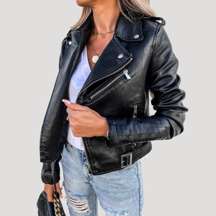 Belted Women's Biker Jacket