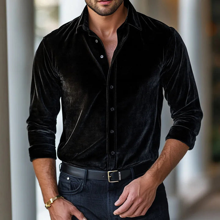 Classic Velvet Shirt for Men - Elena Harper