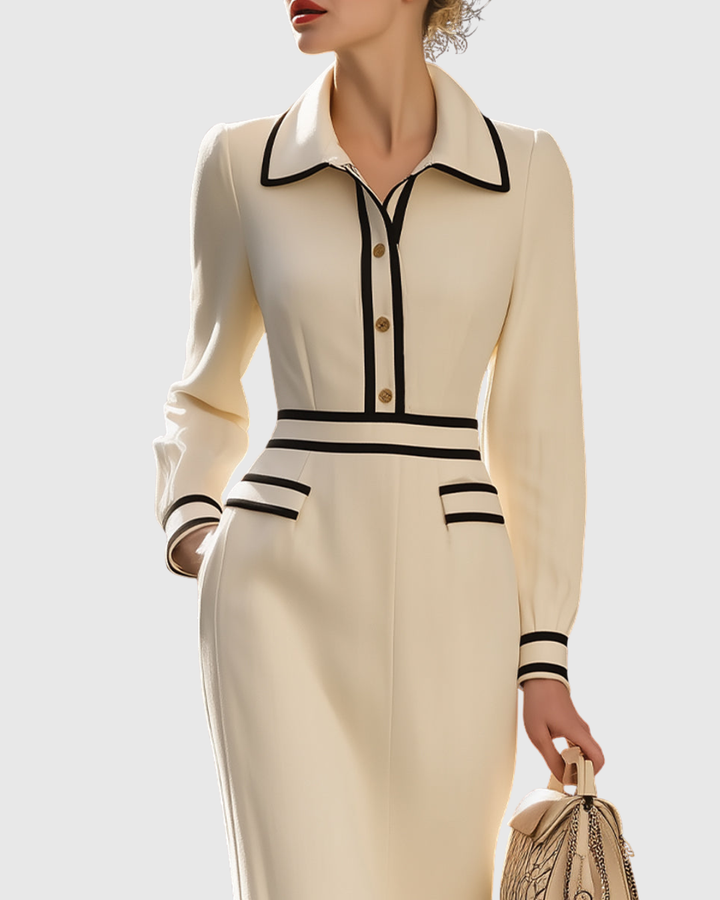 Aderyn | Custom-Made Midi Dress with Button Details
