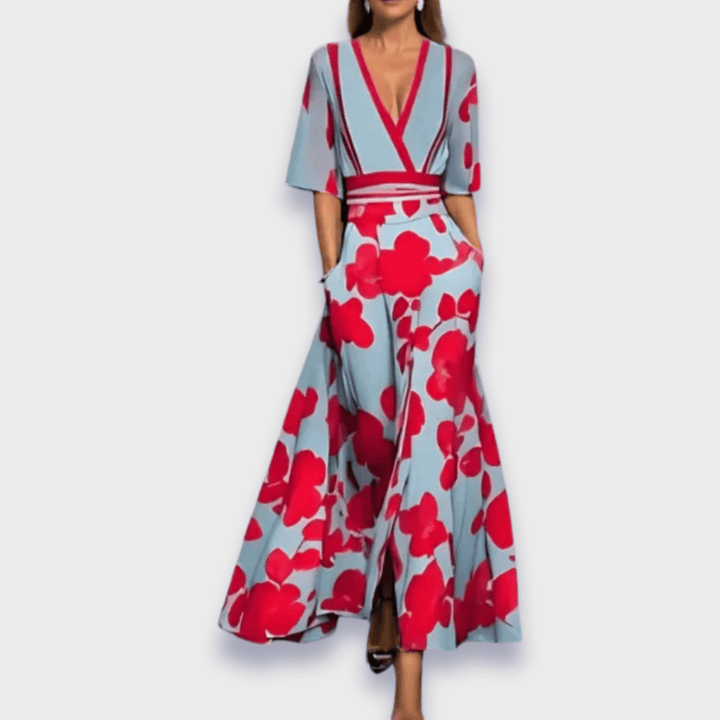 Chloe Elegant Floral Dress - Elena Harper