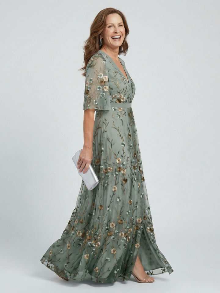 CHIC CHIFFON MIDI DRESS FOR WOMEN