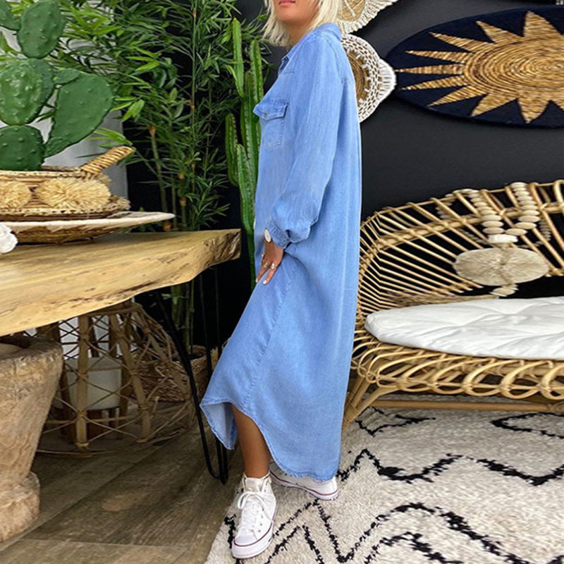 Terenza Tummy Covering Denim Dress - Elena Harper
