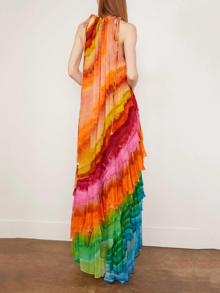 LUNA – IRIS RUFFLE GOWN IN MULTI