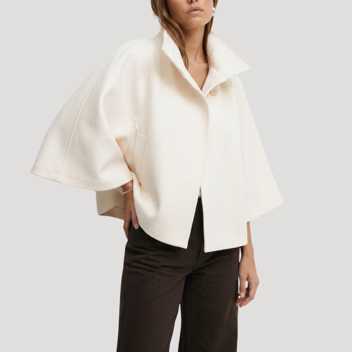 Women's Cape Coat with High Collar
