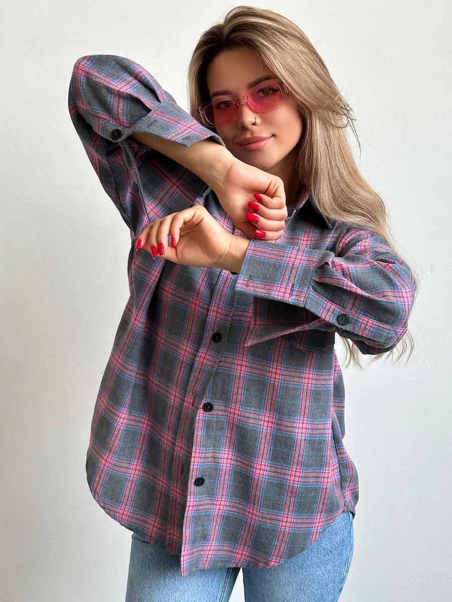 Caitlin - Checked Flannel Shirt