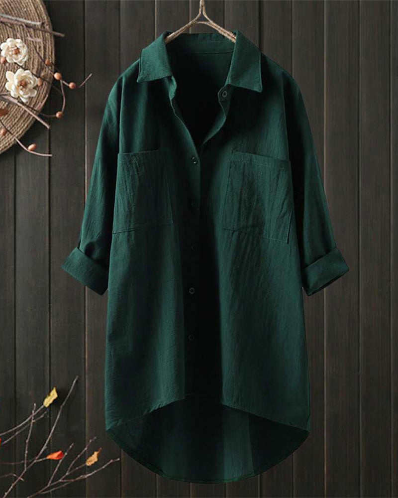 Olivia Loose Comfy Solid Colour Blouse - Elena Harper