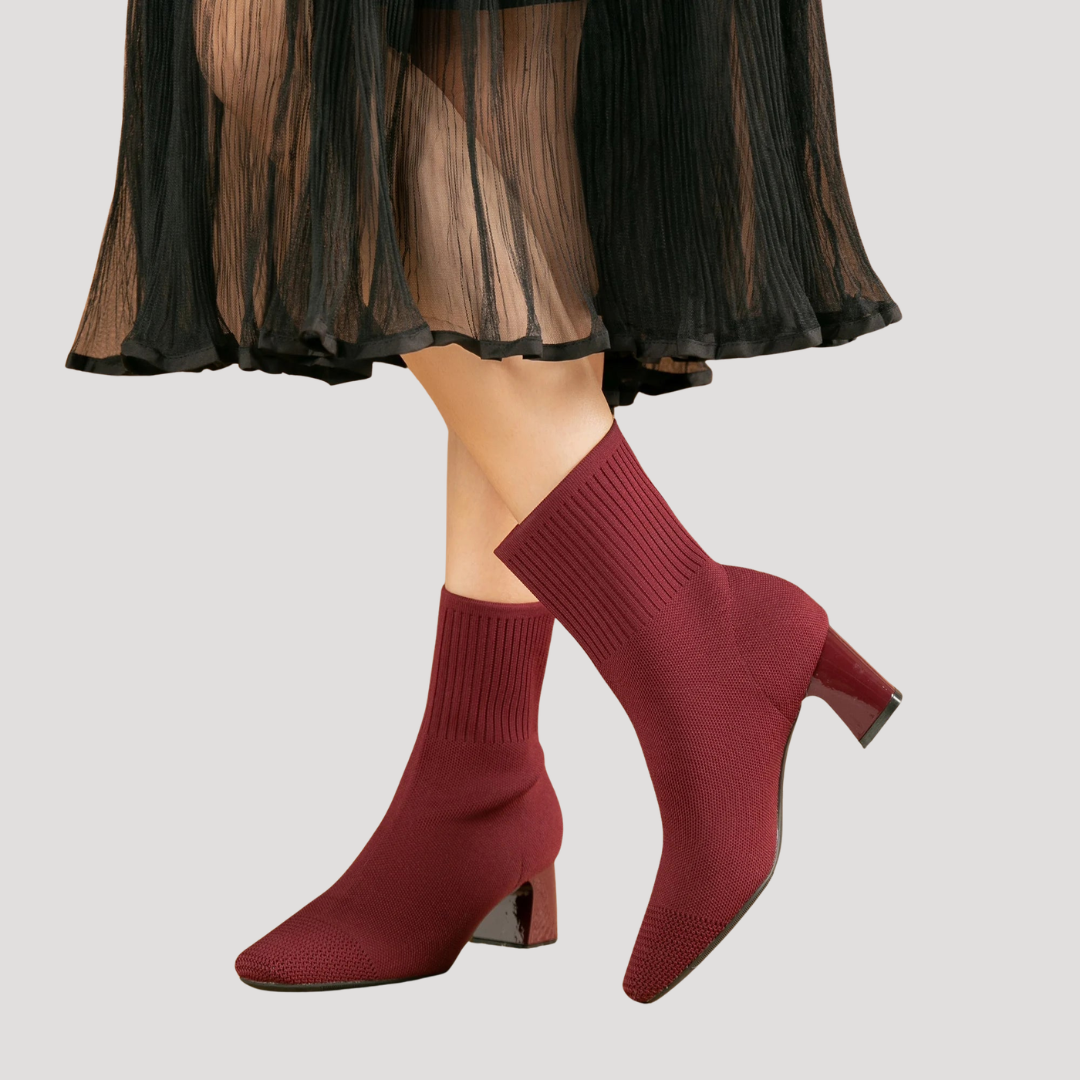Women's Pointed Toe Ankle Boots with Square Heel