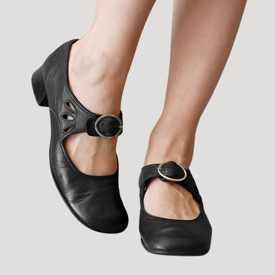 Chic Retro Ballerina with Buckle