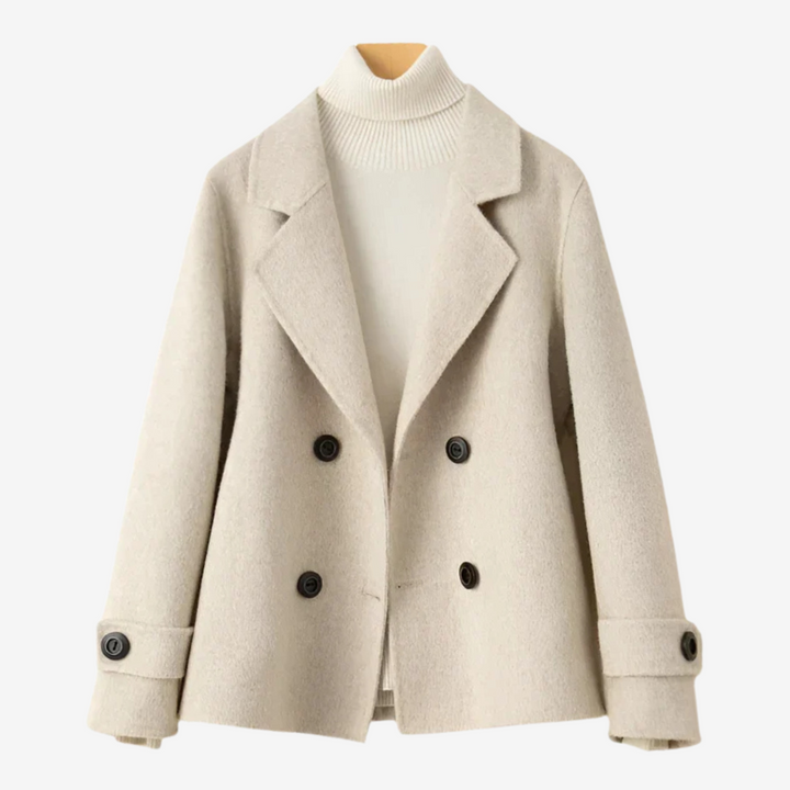 Elegant Double-Breasted Blazer for Women – Stylish Lapel Jacket