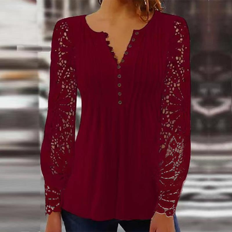 Yara – Blouse with Lace Sleeves