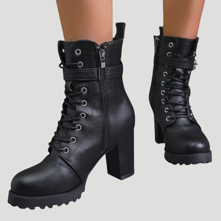 Women's Block Heel Lace-Up Ankle Boots