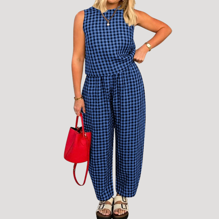 Women's Checkered Casual Set