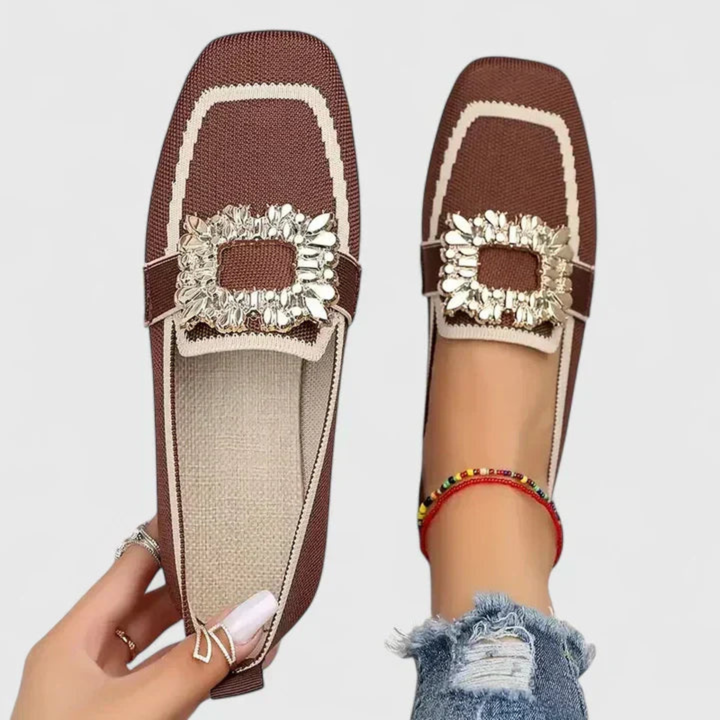Doris | Women's Crystal Buckle Slip-On Loafer