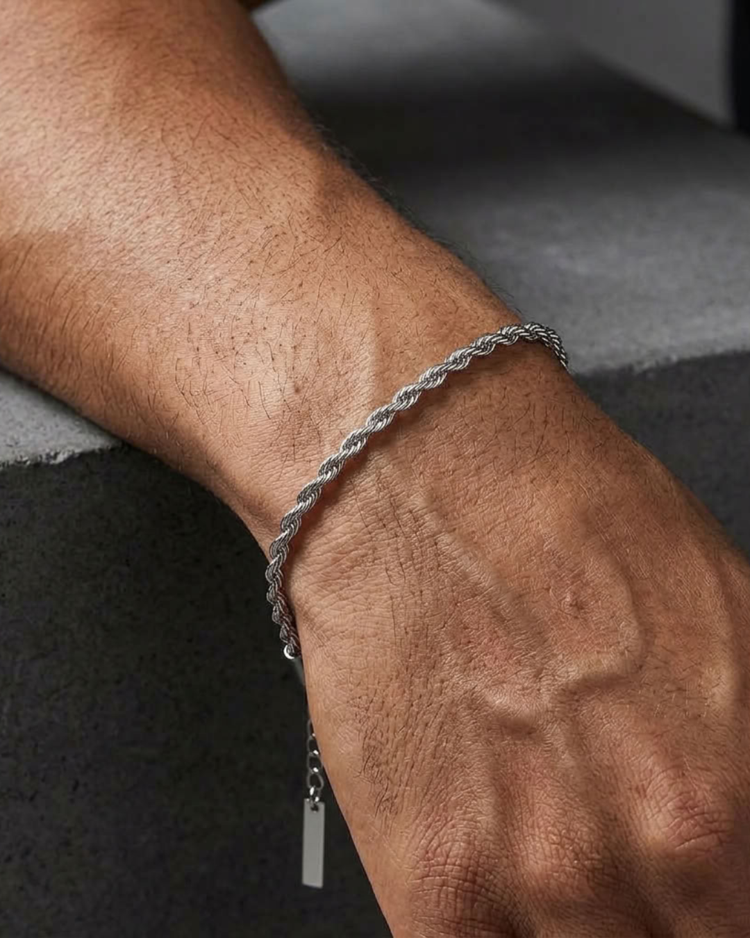 Stainless Steel 3MM  Rope Chain Bracelet For Men