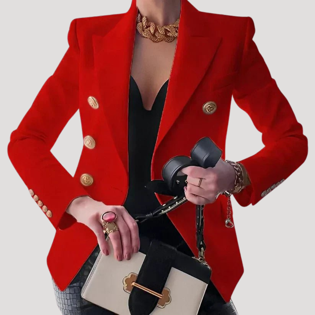 Chic Women's Blazer with Gold Buttons