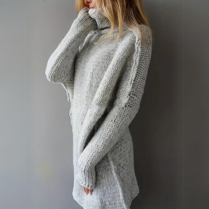 Celia Warm Long Knit Sweater, view 4 - Elena Harper