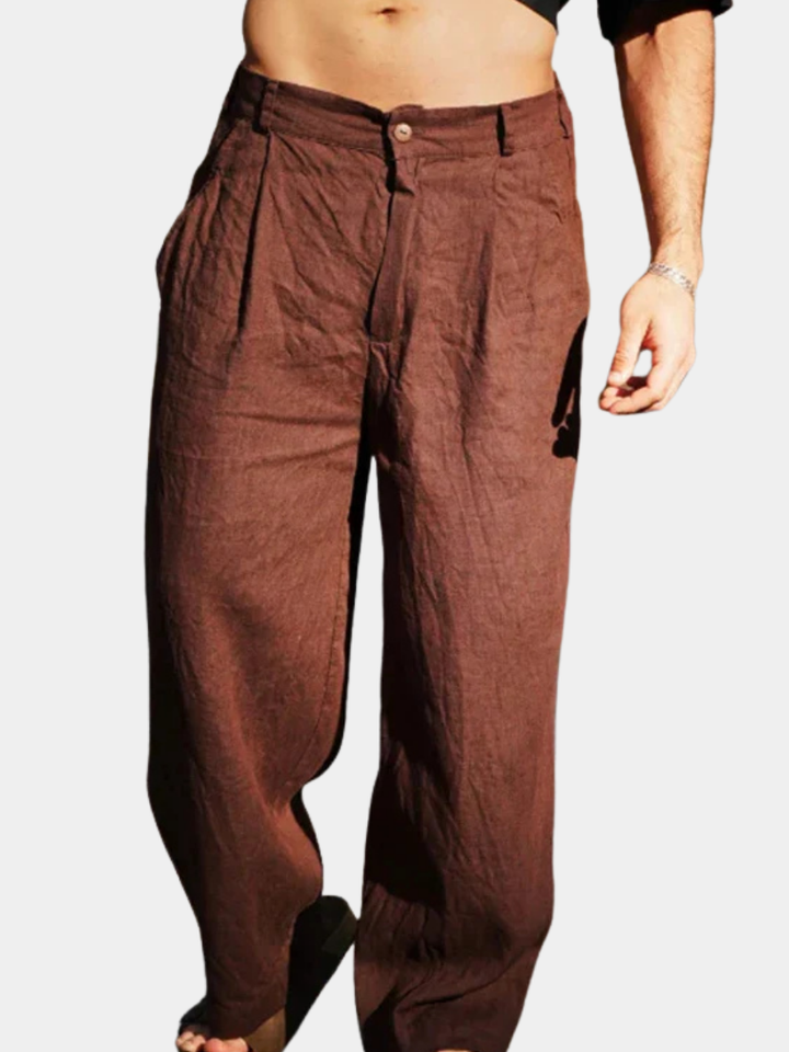 Dario Wide Leg Linen Pants - Elena Harper