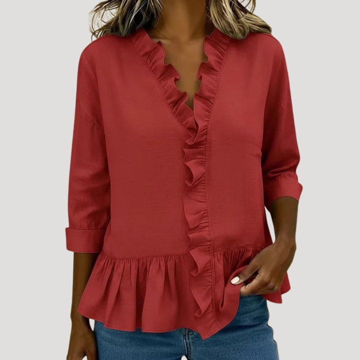 Women's Long Sleeve Ruffled Blouse Bohemian