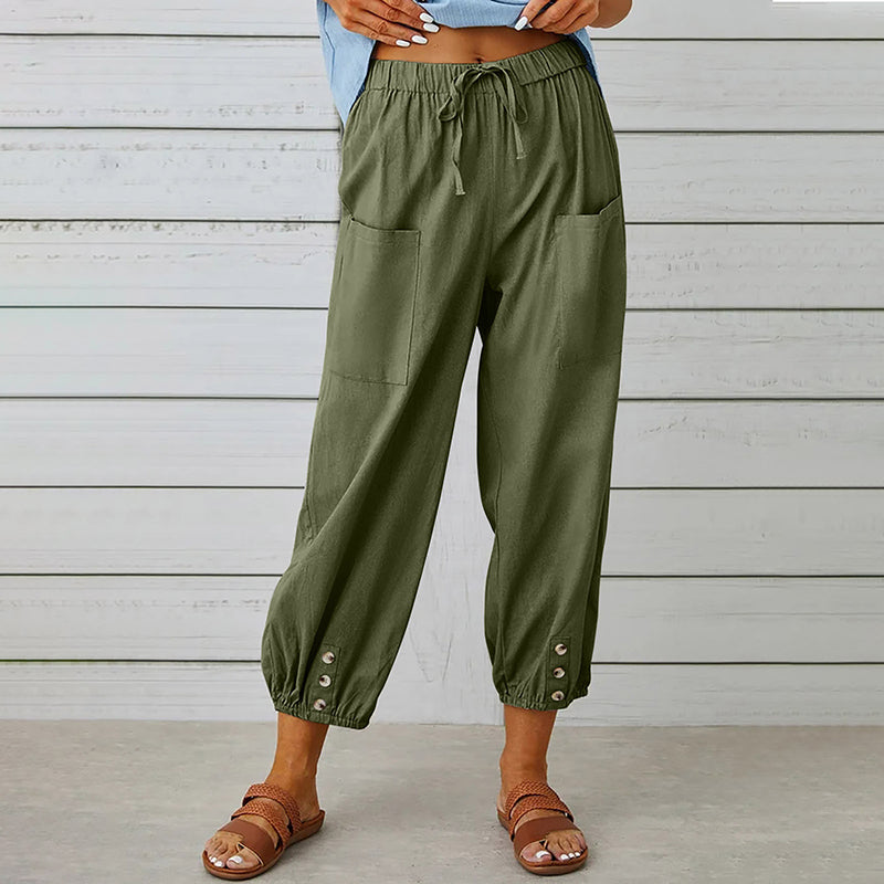 【Cotton And Linen】Comfortable Casual Pants, view 10 - Elena Harper