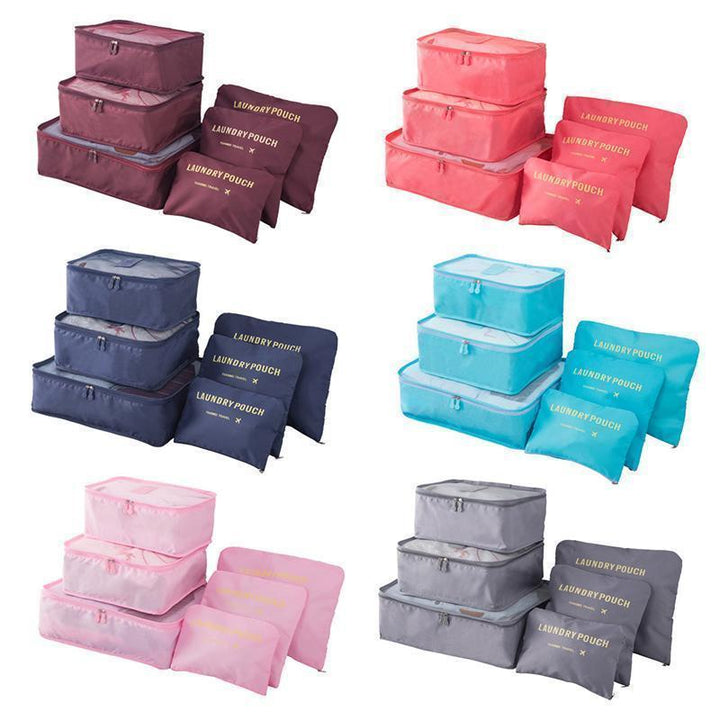 6-Piece Travel Set Storage Cubes for Clothing and Accessories, view 7 - Elena Harper