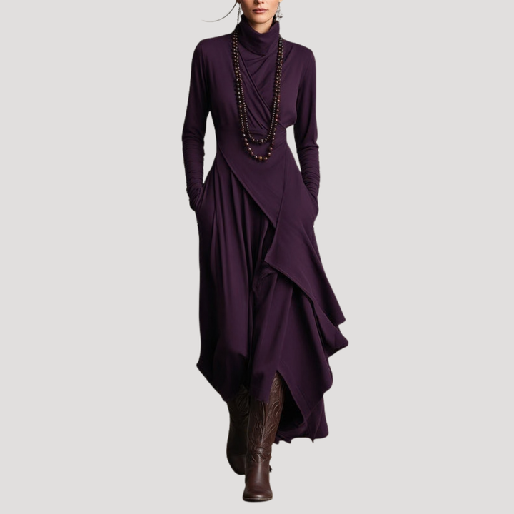 Elegant Fluid Long Sleeve Maxi Dress
