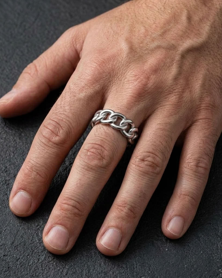 Cuban Chain Stainless Steel Ring For Men