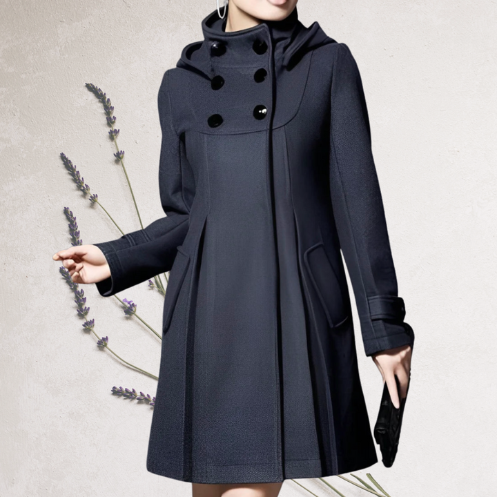 Refined Knee-Length Trench Coat for Women, view 3 - Elena Harper