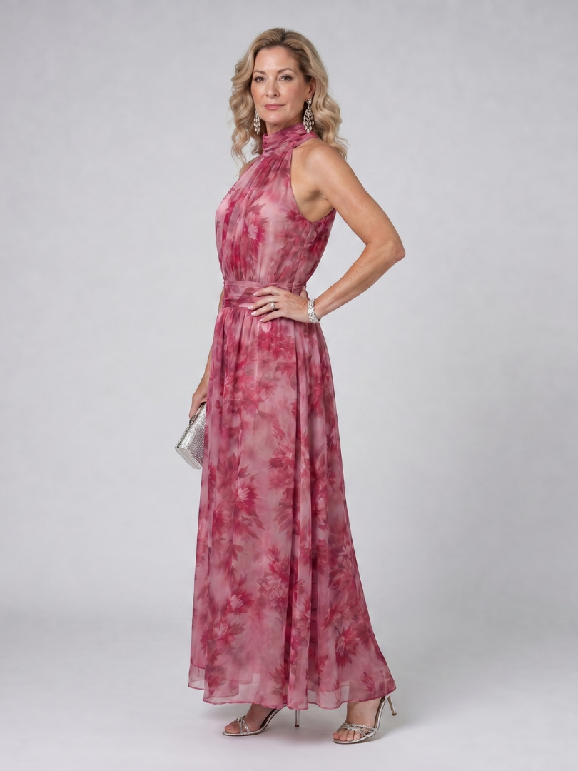Avien Soft Halter Neck Midi Dress - Elena Harper