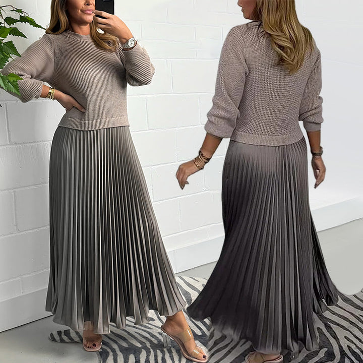 Sophie Elegant Pleated Dress - Elena Harper