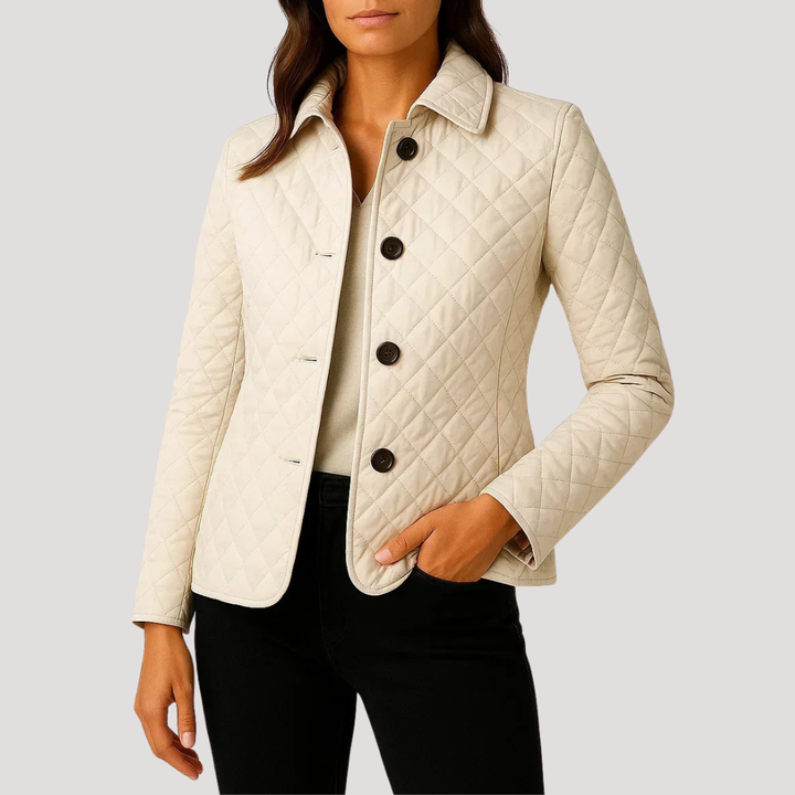 Women's Fitted Quilted Buttoned Jacket