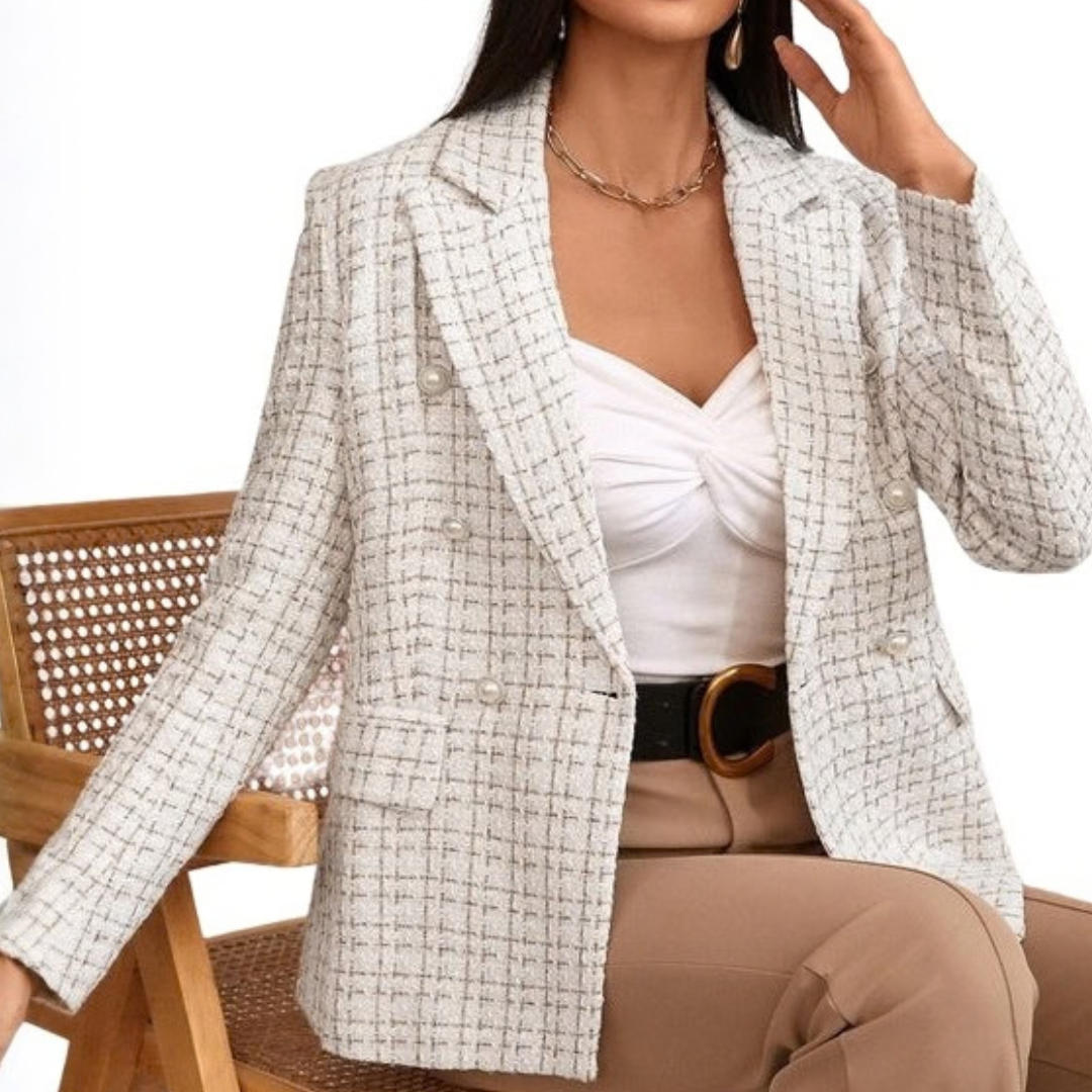 Women's Double-Breasted Tweed Blazer
