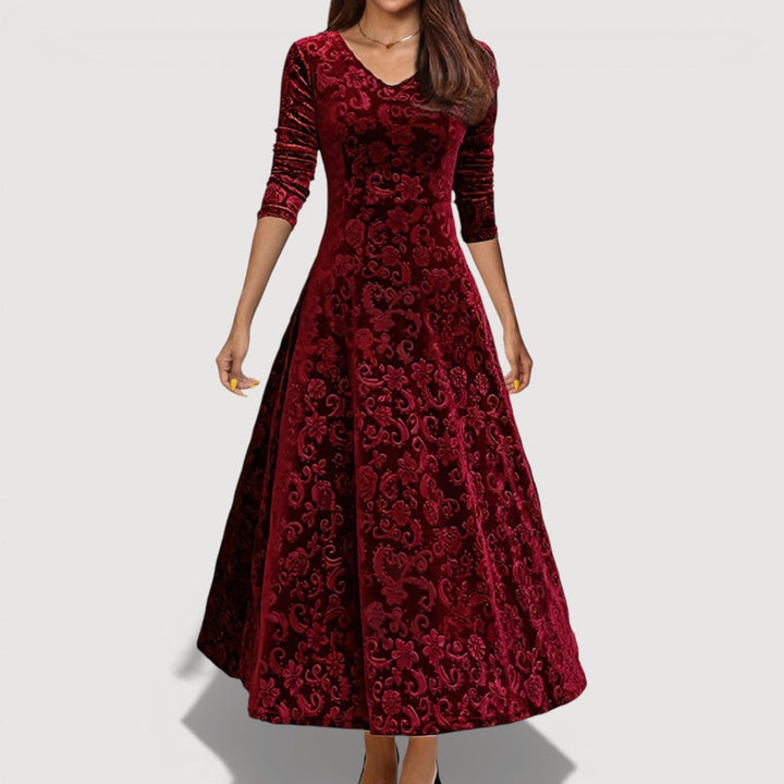 Jillian Elegant Velvet Dress - Elena Harper