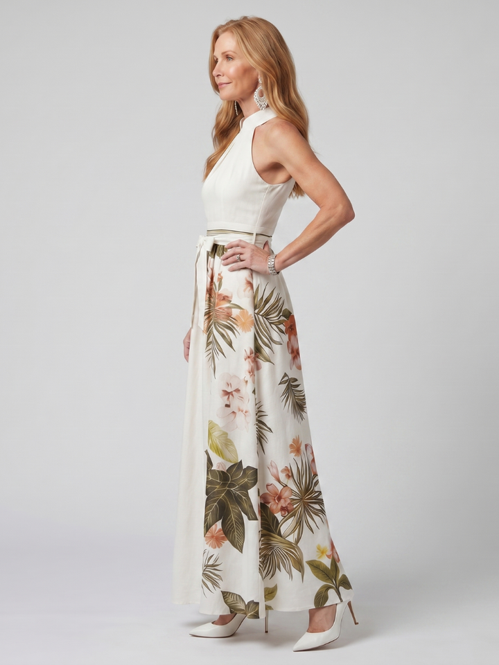 Women's Draped Halter Maxi Dress - Effortless Elegance for Summer