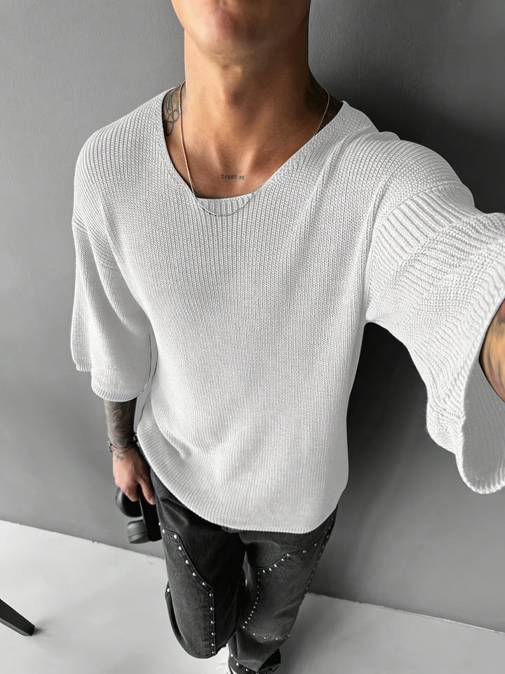 LAURENT MONACO | COLLARLESS KNIT SWEATER FOR MEN