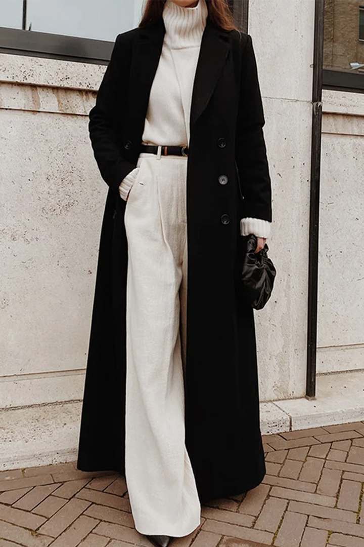 Nils Long Knit Cardigan with Button Placket, view 2 - Elena Harper