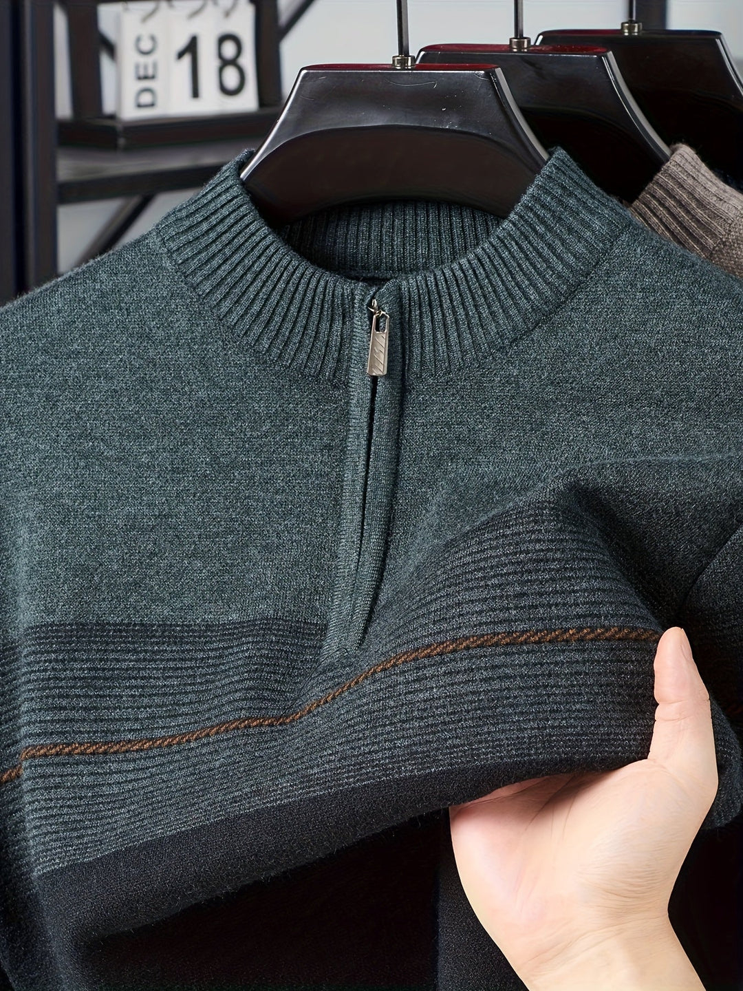 Barrett | Men's Refined Quarter-Zip Sweater with Fine Knit Face