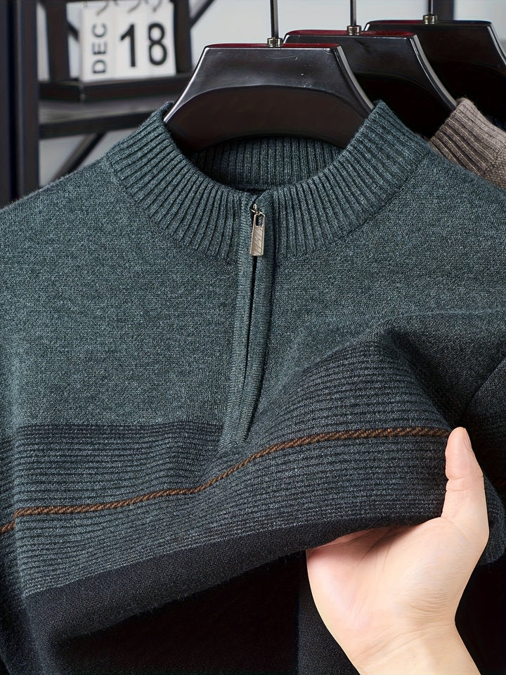 Barrett | Men's Refined Quarter-Zip Sweater with Fine Knit Face