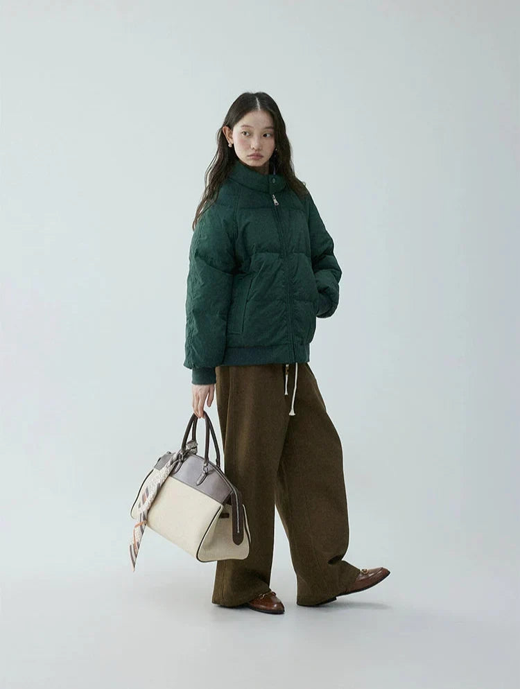 Annora Down Filled Puffer Jacket with High Stand Collar for Women - Elena Harper