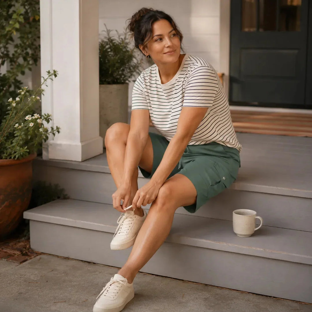 Brevelle Quick-Dry Cargo Shorts for Women with 6 Pockets and Drawstring Waist - Elena Harper