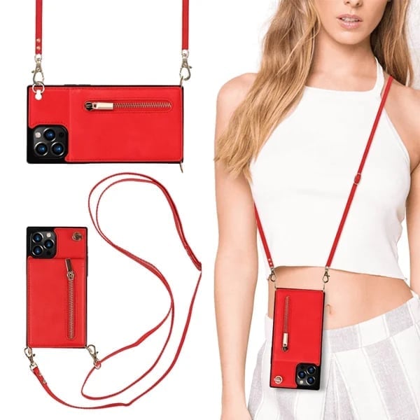 Leather iPhone Case with Zipped Card Holder – Stylish, Practical, and Secure