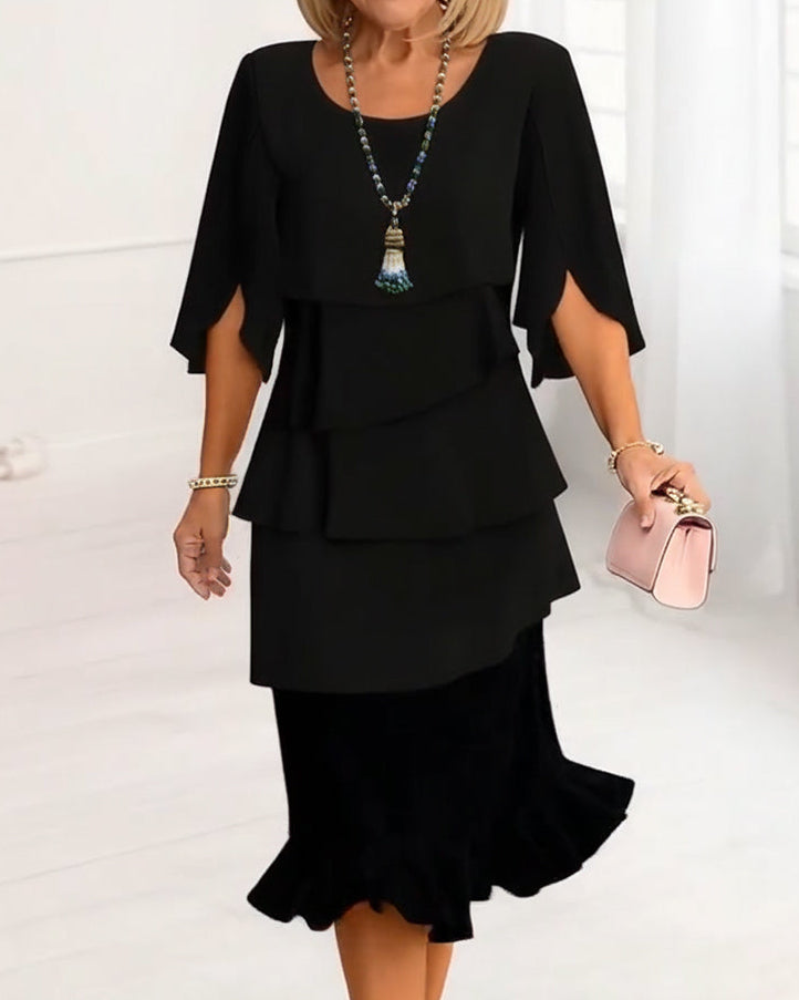 Patricia Elegant Comfort Ruffle Dress - Elena Harper