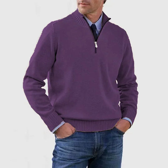 LAURENT MONACO | ELEGANT MEN'S PULLOVER WITH HALF-ZIP
