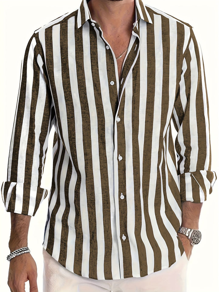 Refined Striped Shirt for Men - Elena Harper