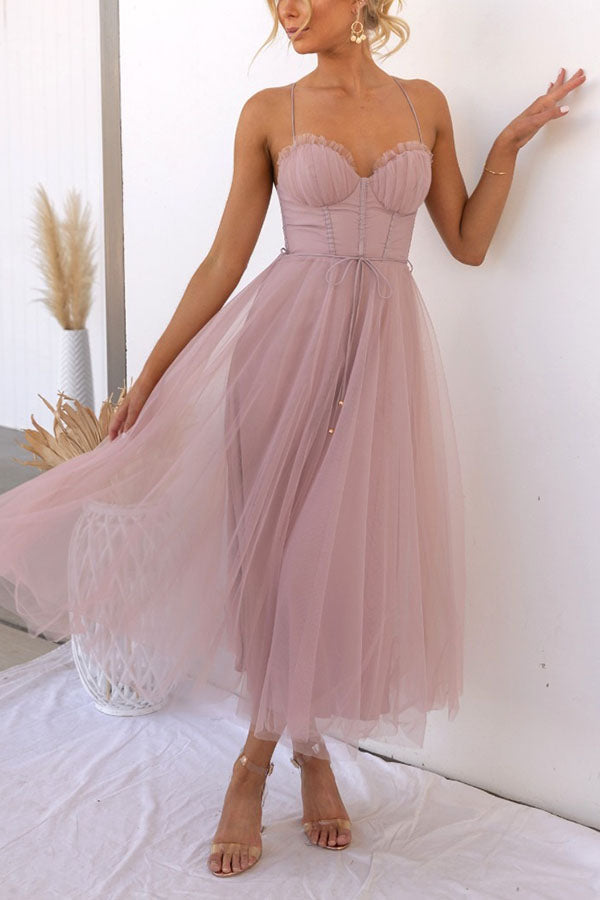 Elegant Long Dress with Bustier Flowing Ceremony Dress - Elena Harper