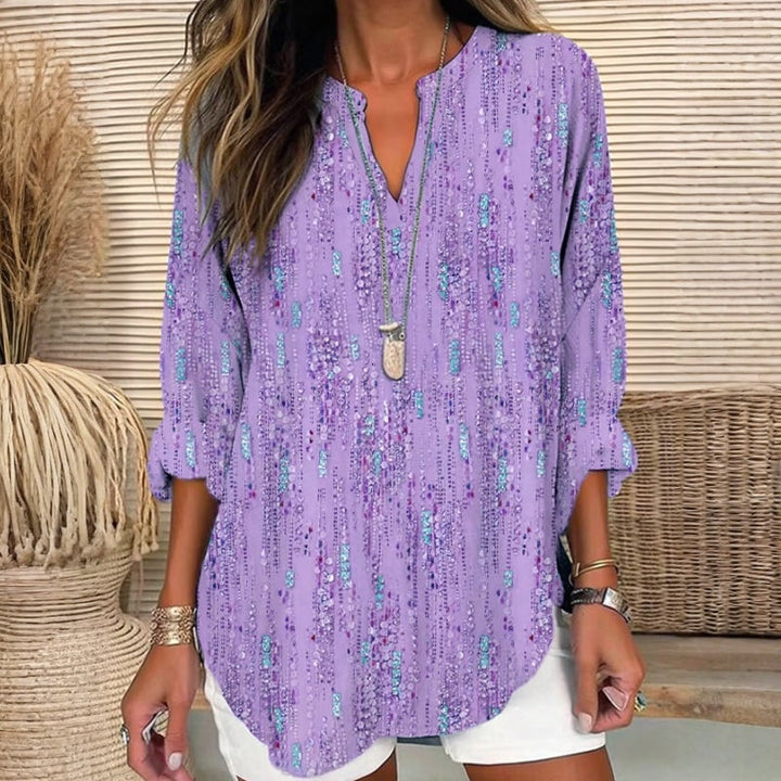 【Long Sleeves】Casual Printed Blouse - Elena Harper