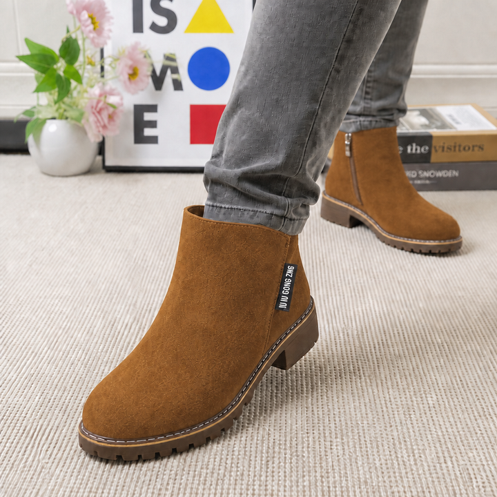 Valentina | Faux Fur Lined Ankle Boots in Suede Look