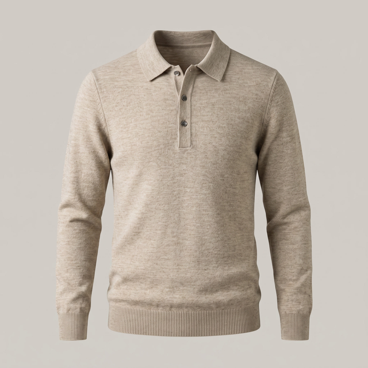 Alexander | Elegant Wool Polo Shirt with Classic Collar