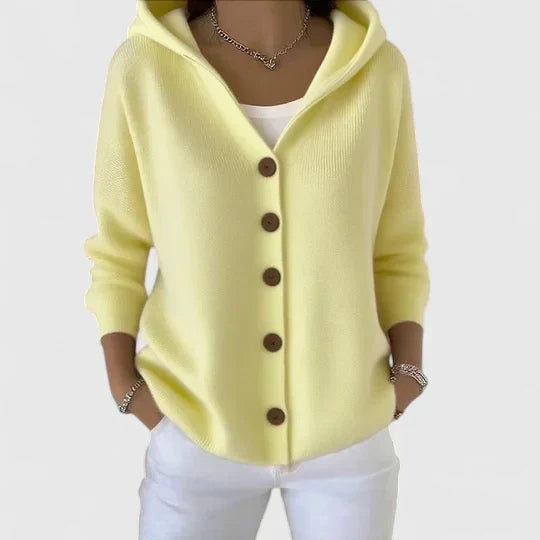 OLIVIA – BUTTON-UP HOODED CARDIGAN
